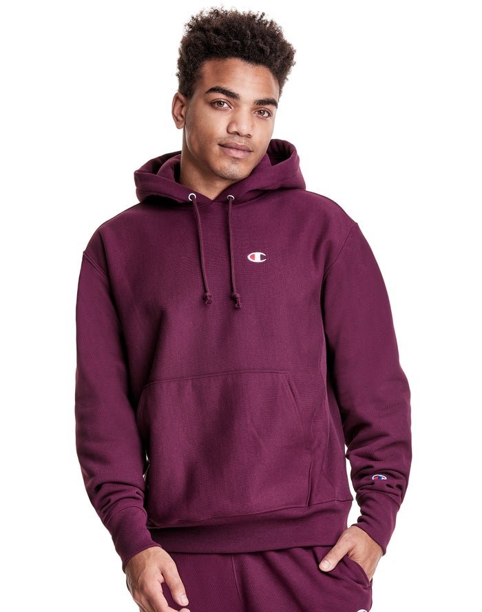 Champion Reverse Weave C Logo - Miesten TummanVioletit Huppari - Suomi 9756084-DT